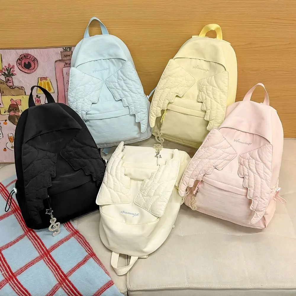 Canvas Backpack Casual - Ransel Sayap Malaikat Serbaguna, Gaya Y2K,