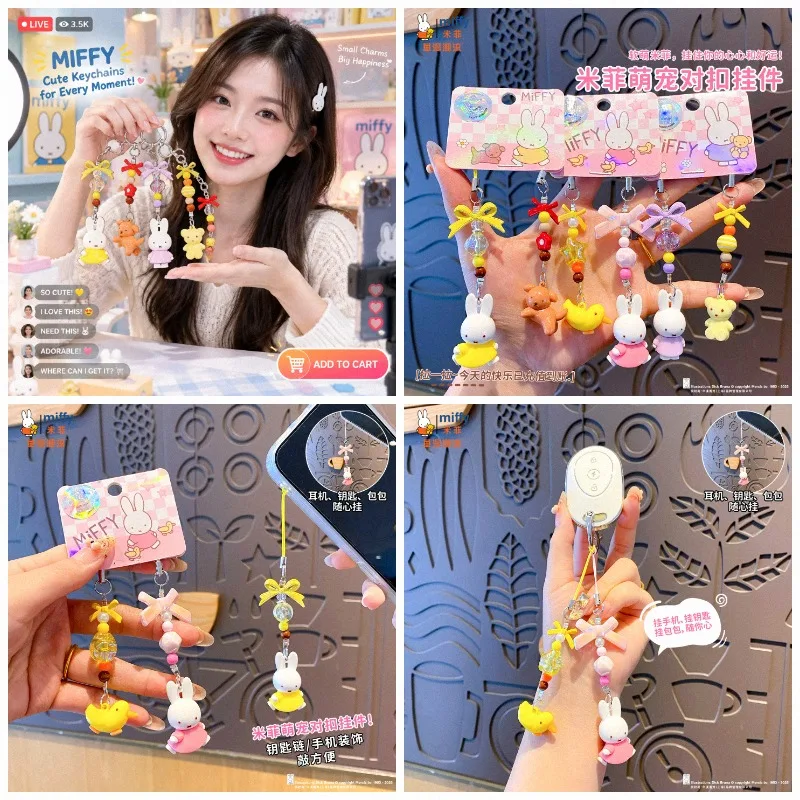 Fashion Backpack Women - Gantungan Kunci Boneka MIFFY, Hiasan Tas
